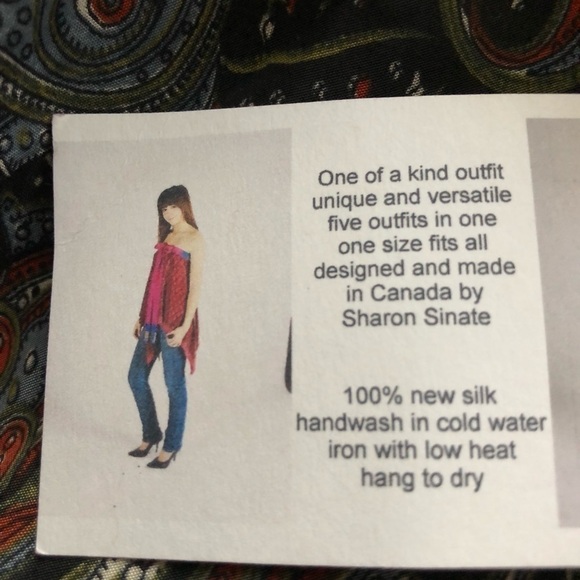 Silk one of a kind versatile wrap around tunic skirt halter top. Boho Paisley - Picture 6 of 14